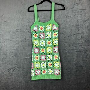 Design History Granny Core Crochet Mini Dress